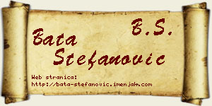 Bata Stefanović vizit kartica